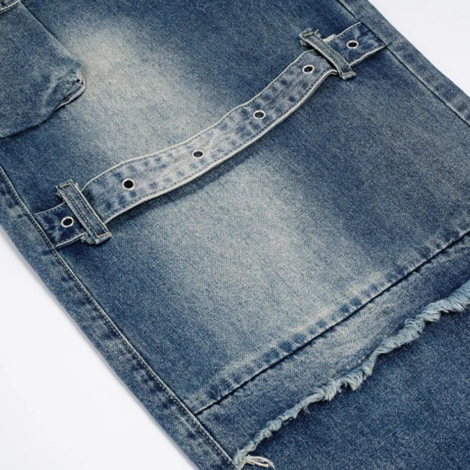 Side Vintage Denim Baggy Jeans — fit shot