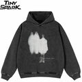 Retro Black Shadow Graphic Hoodie — front view