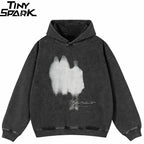 Retro Black Shadow Graphic Hoodie — front view