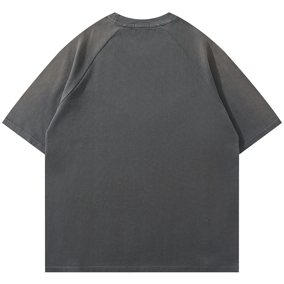 Punk Patchwork Oversized T-Shirt — detail shot