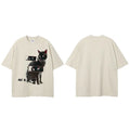 Black Cat Eyes Faded T-Shirt — detail shot