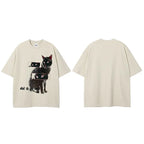 Black Cat Eyes Faded T-Shirt — detail shot