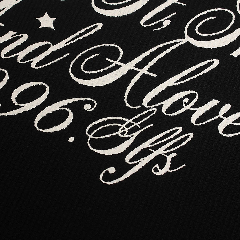 Vintage Y2K Oversized Long Sleeve Tee — fabric close-up