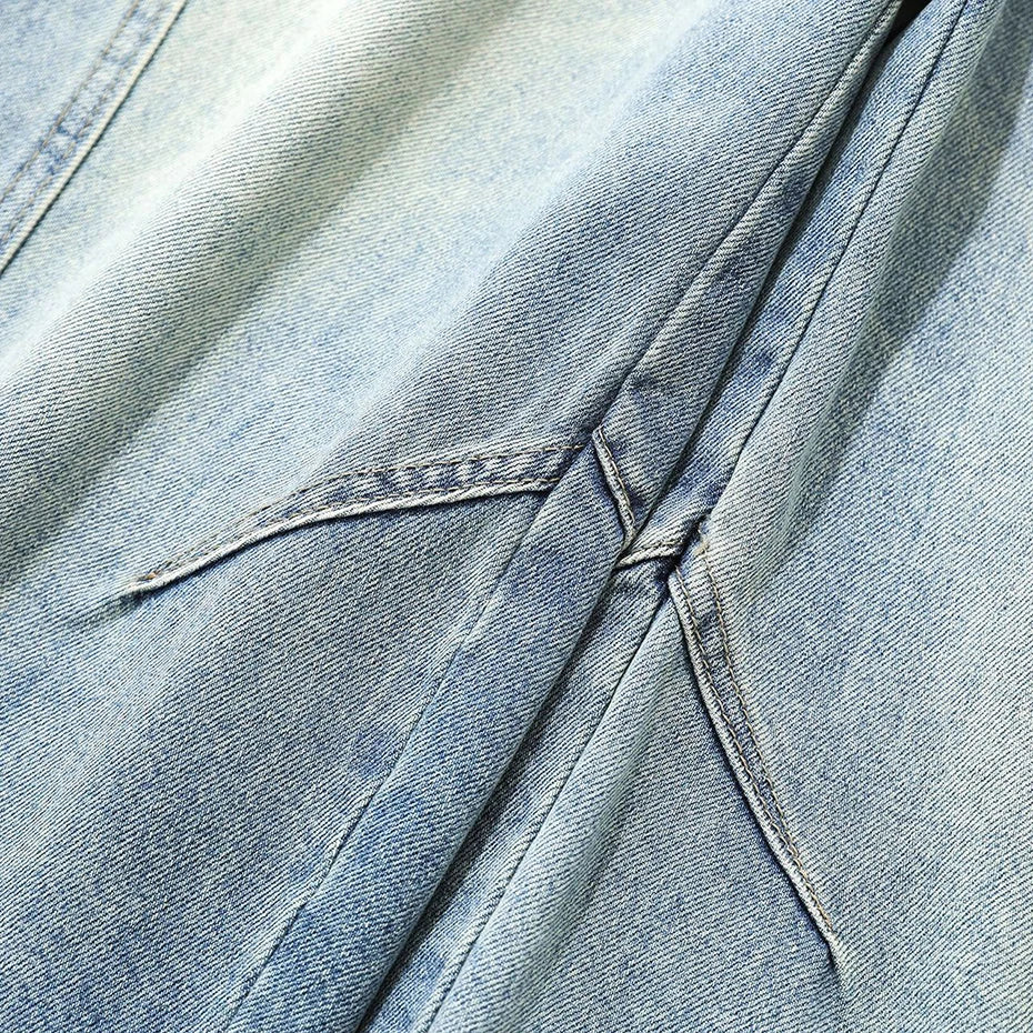 Wide Vintage Loose Denim Shorts — fit shot