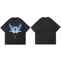 Retro Black Angel Washed T-Shirt — fabric close-up
