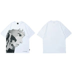 Anime Girl Print Loose T-Shirt — fit shot