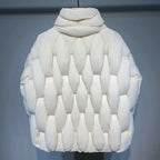 Black Padded Loose Puffer Jacket — detail shot