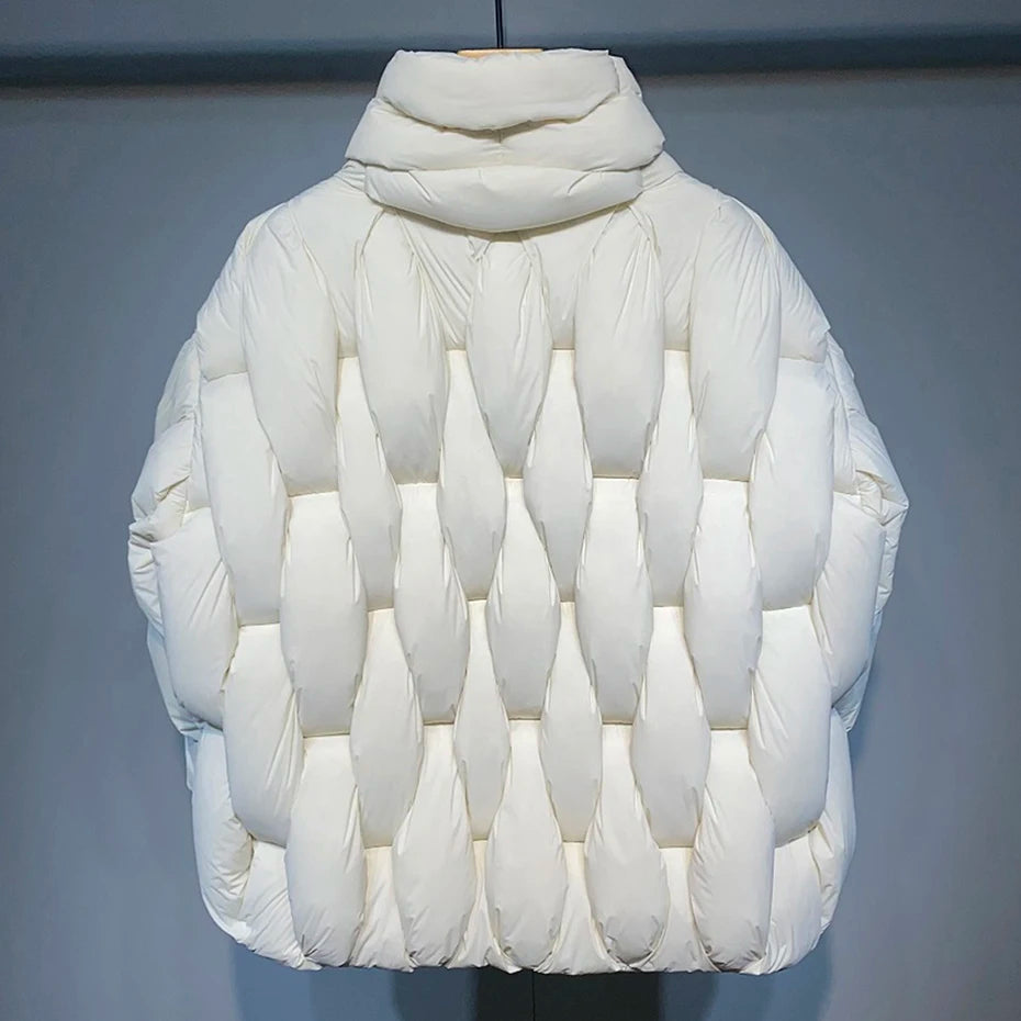 Black Padded Loose Puffer Jacket — detail shot