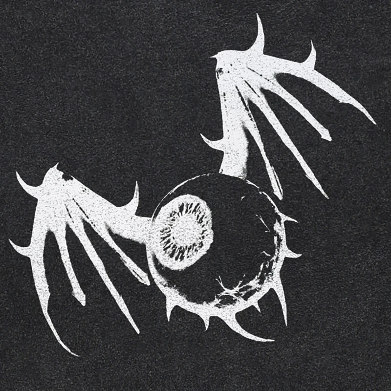 Black Skeleton Devil Washed T-Shirt — back view