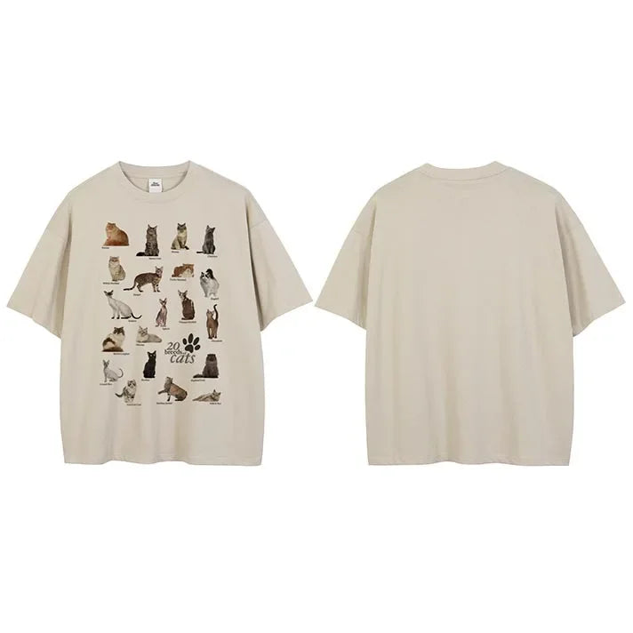White Cats Graphic T-Shirt — side view