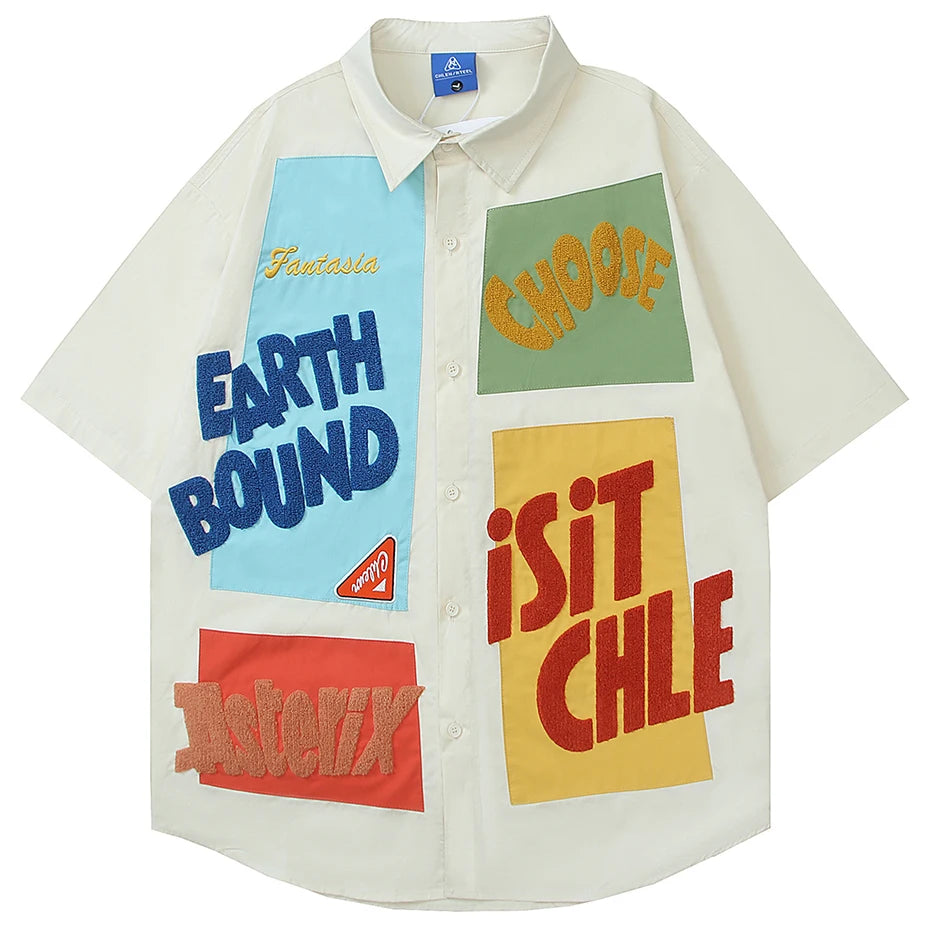 Y2K Color Block Shirt — styling shot