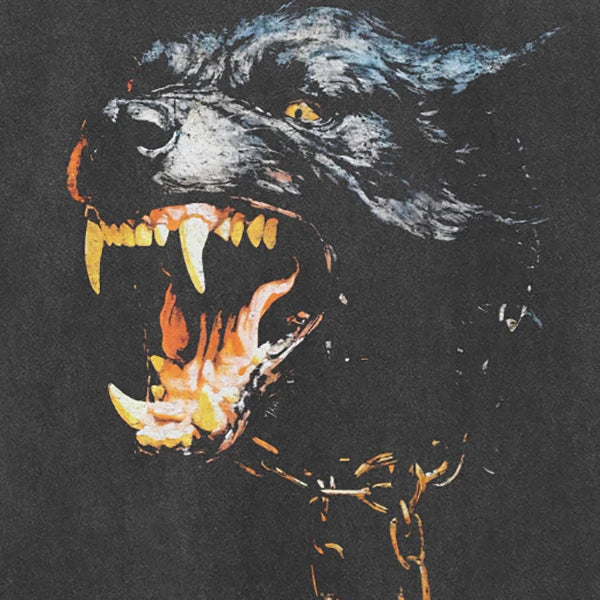 Black Wild Dog Graphic T-Shirt — front view