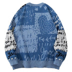 Sweaters Y2K Graphic Knit Oversized Sweater — front view