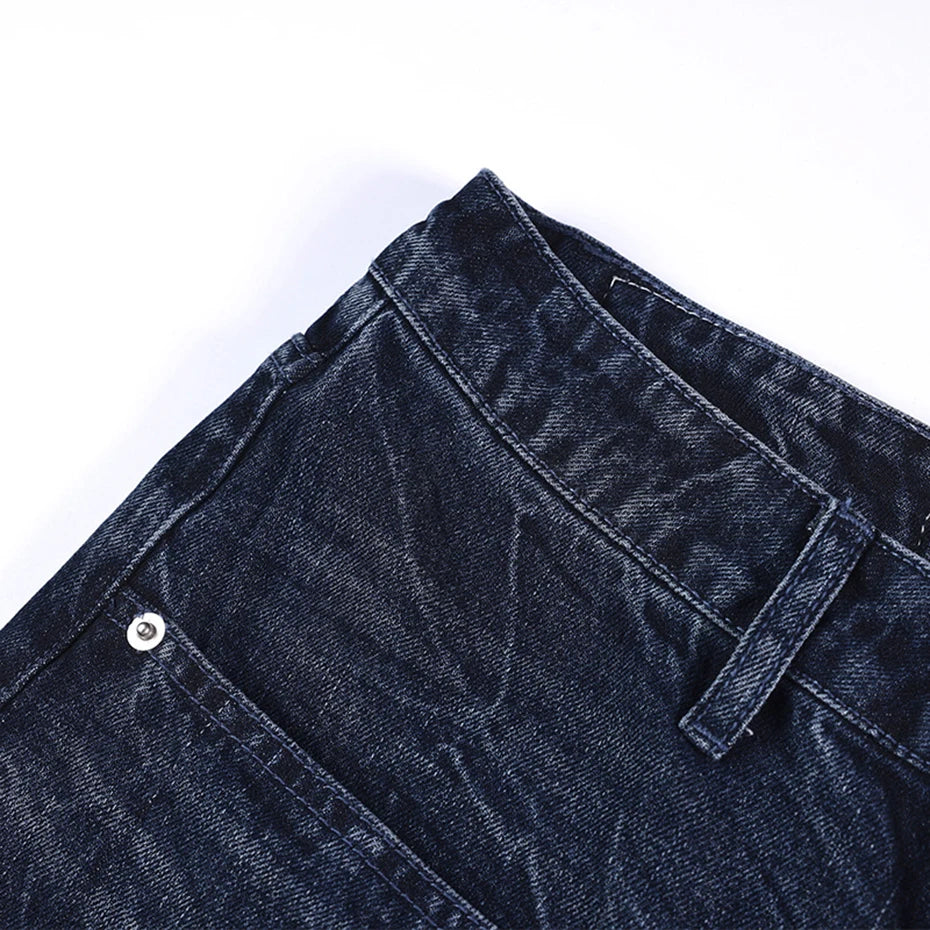 Jeans Vintage Blue Loose Denim Shorts — back view