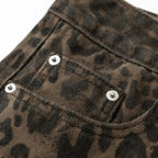 Vintage Leopard Denim Baggy Jeans — back view