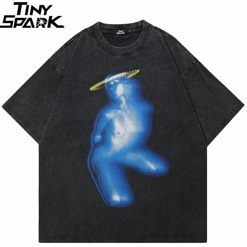 Art Vintage Black Washed T-Shirt — front view