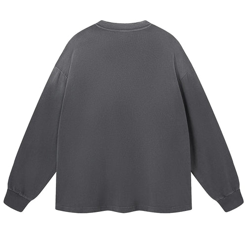 Black Vintage Oversized Long Sleeve Tee — front view