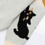 Cat Graphic Knit Oversized Sweater — fabric close-up