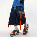 Baggy Denim Shorts — fabric close-up