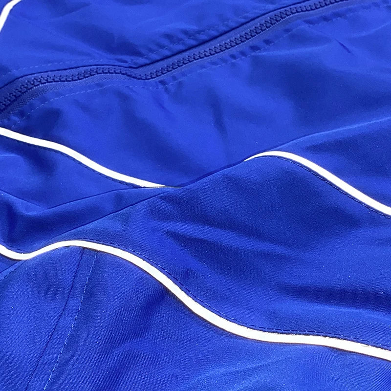 Sport Black Striped Zip Coat — detail shot