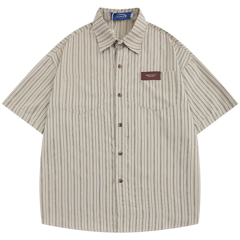 Vintage Striped Loose Shirt — styling shot