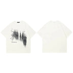 Beige Shadow Graphic T-Shirt — fabric close-up
