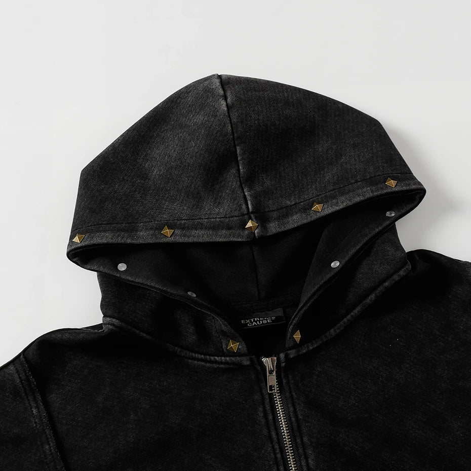 Vintage Zip Oversized Jacket — fit shot
