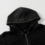 Vintage Zip Oversized Jacket — fit shot