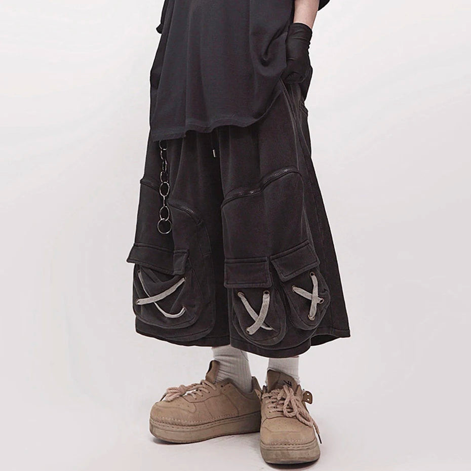 Vintage Baggy Sweat Shorts — fit shot