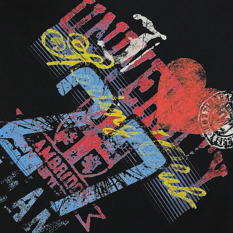 Vintage Graffiti Graphic Hoodie — front view