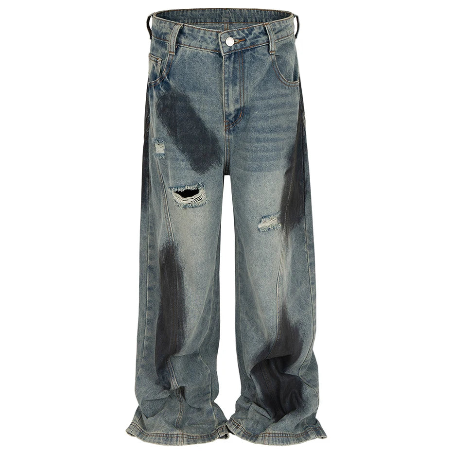 Ripped Denim Baggy Jeans — styling shot