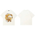 Greedy Cat Graphic White T-Shirt — side view