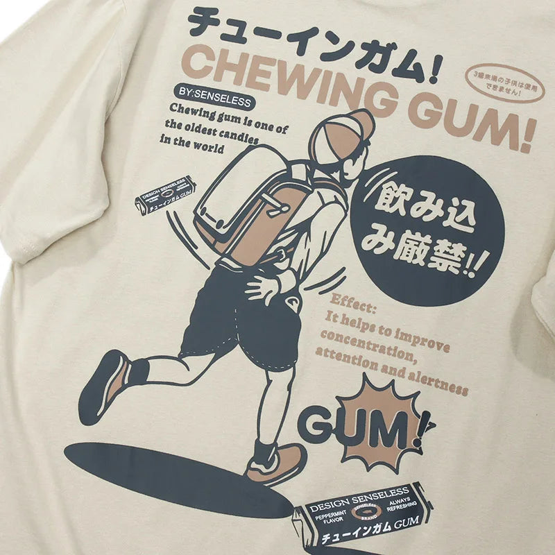 Kanji Cartoon Print T-Shirt — front view