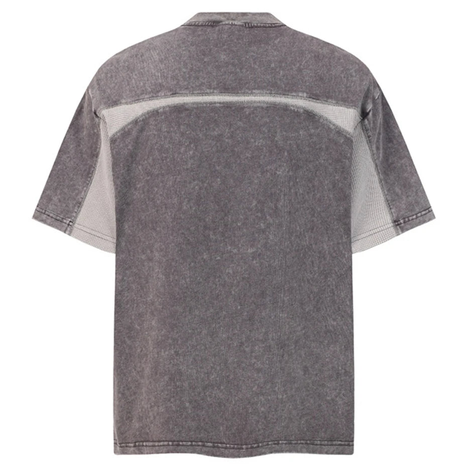 Y2K Vintage Color Block Oversized T-Shirt — detail shot