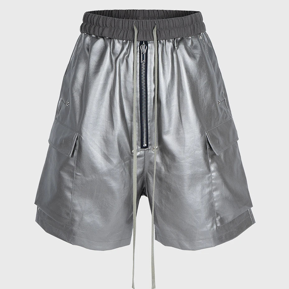 Black Loose Cargo Shorts — flat lay