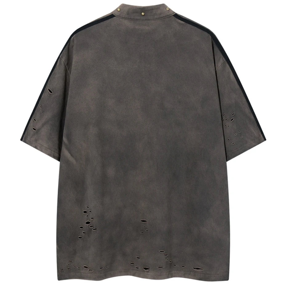 Vintage Ripped Oversized T-Shirt — detail shot