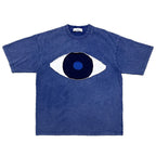 Vintage Eyes Patchwork Loose T-Shirt — fit shot