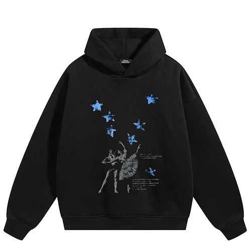 Retro Graphic Hoodie — fabric close-up