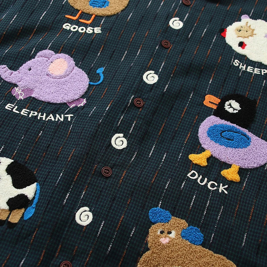 Vintage Cartoon Graphic Oversized Shirt — fit shot