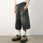 Vintage Wide Leg Denim Shorts — detail shot