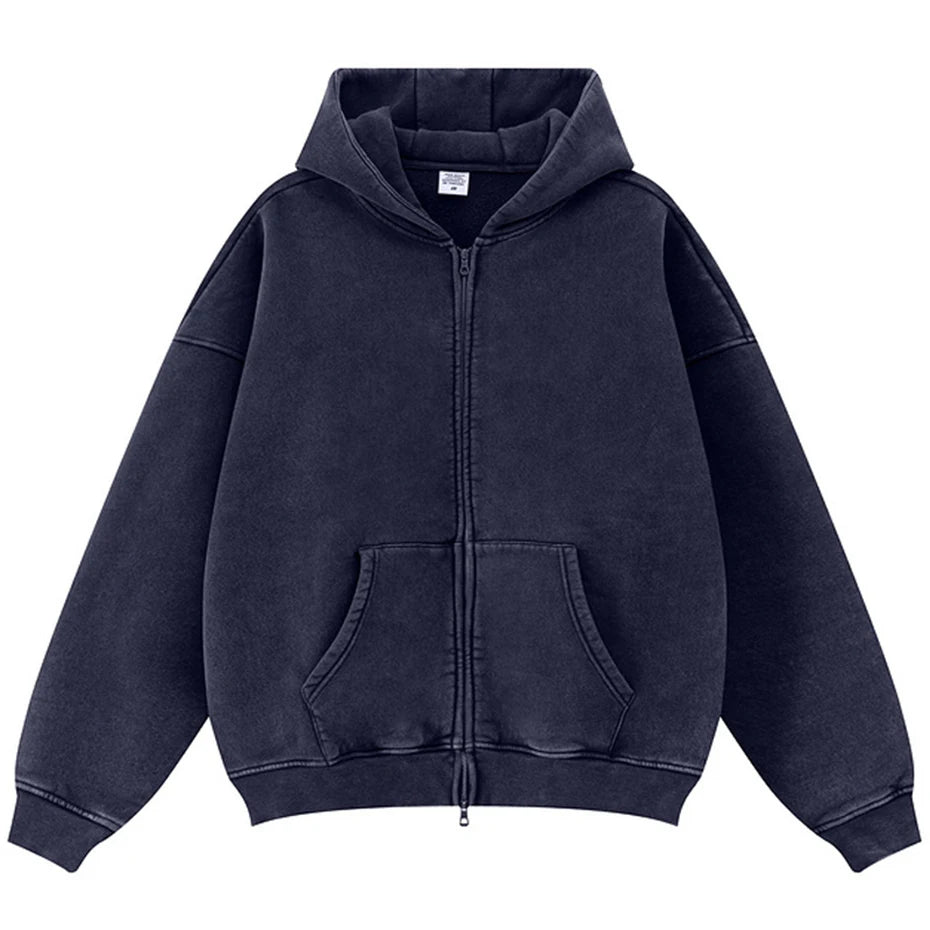 Hoodies Vintage Hooded Oversized Jacket — side view