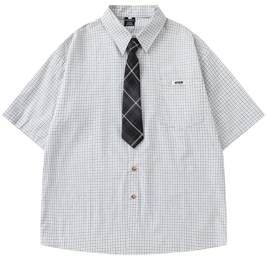 Sleeve Vintage Loose Shirt — back view