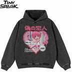 Y2K Anime Cartoon Graphic Oversized Hoodie — front view