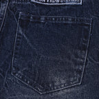 Jeans Vintage Blue Loose Denim Shorts — fit shot