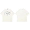 Vintage White Graphic T-Shirt — fabric close-up
