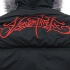 Padded Fur Puffer Jacket — fabric close-up