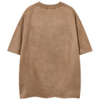 Vintage Cross Graphic Suede Oversized T-Shirt — detail shot