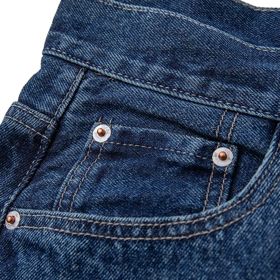 Y2K Blue Loose Denim Shorts — back view