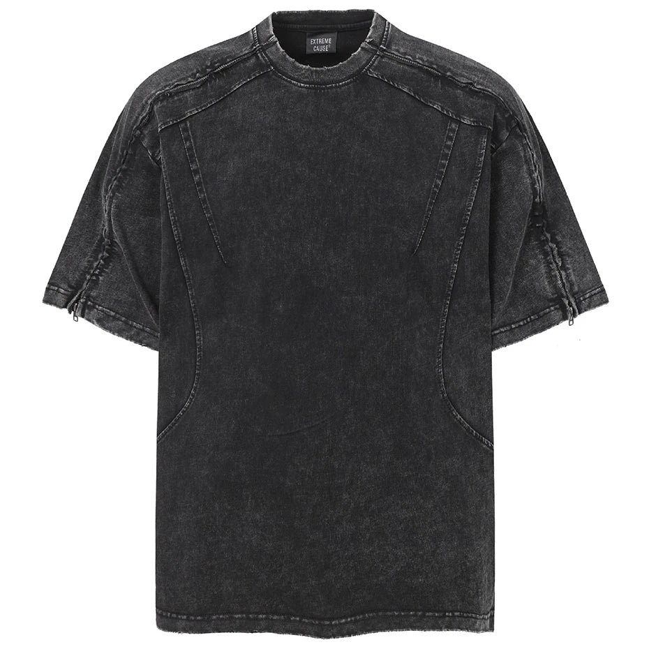 Vintage Pleated Oversized T-Shirt — back view