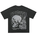 Vintage Skull Washed Oversized T-Shirt — fabric close-up